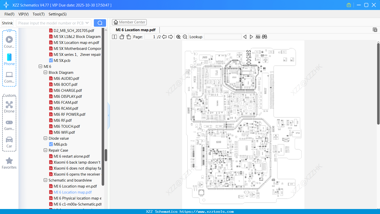 Xiaomi MI 6 Location Map